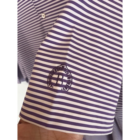 Peter Millar Shirt Mens Extra Large Purple Striped Summer Comfort Performance XL - Picture 3 of 6